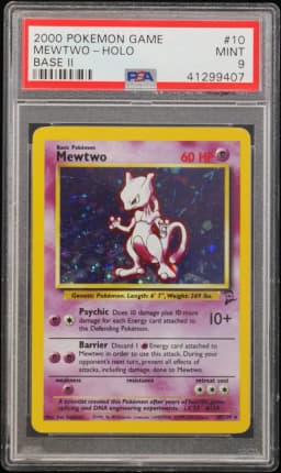 2000 #10 Mewtwo-Holo PSA 9 Game Base II
