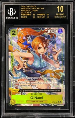 2024 #OP06101 O-Nami ALT ART R BGS 10 One Piece Card Game Wings of the Captain