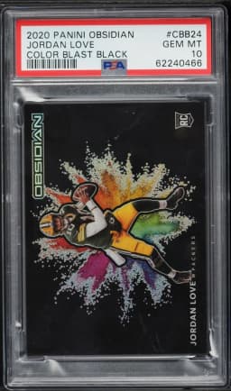 2020 #CBB24 Jordan Love PSA 10 Panini Obsidian Color Blast Black Football