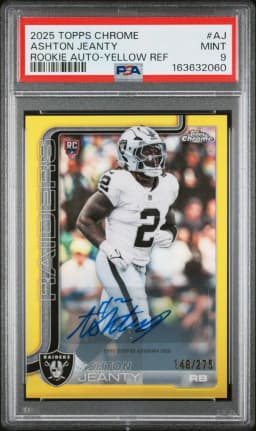 2025 #AJ Ashton Jeanty PSA 9 Topps Chrome Rookies Autograph