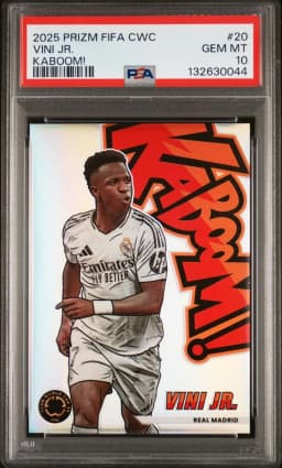 2025 #20 Vini Jr. PSA 10 Panini Prizm FIFA Club World Cup Kaboom!