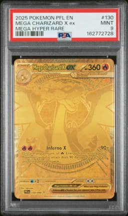 2025 #130 Mega Charizard X EX PSA 9 Pfl EN-Phantasmal Flames