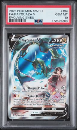2021 #194 Full Art/Rayquaza V PSA 10 Sword & Shield Evolving Skies