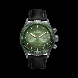 Blancpain Fifty Fathoms Bathyscaphe Chronographe Flyback Ceramic 43.6mm - Green on Sail-canvas Strap