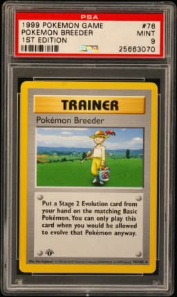 1999 #76 Pokemon Breeder 1st Edition PSA 9 Game
