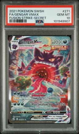 2021 #271 Full Art/Gengar Vmax PSA 10 Sword & Shield Fusion Strike