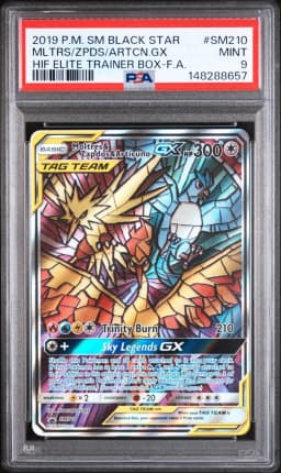 2019 #SM210 Full Art/Moltres & Zapdos & Articuno GX PSA 9 SM Black Star Promo