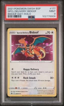 2021 #177 Special Delivery Bidoof-Holo PSA 9 Swsh Black Star Promo Pokemon