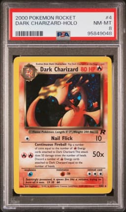 2000 #4 Dark Charizard-Holo PSA 8 Rocket