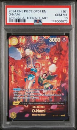 2024 #101 O-Nami PSA 10 One Piece OP07-500 Years in the Future