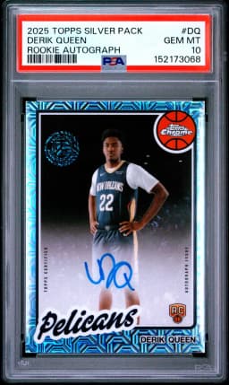 2025 #DQ Derik Queen PSA 10 Topps Silver Pack 1980-81 Topps Chrome Basketball Rookie Autographs