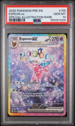 2025 #155 Espeon EX PSA 10 Pre EN-Prismatic Evolutions