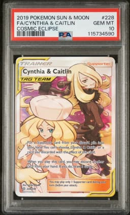 2019 #228 Full Art/Cynthia & Caitlin PSA 10 Sun & Moon Cosmic Eclipse