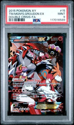 2015 #15 Full Art/Team Magma's Groudon EX PSA 9 XY Double Crisis
