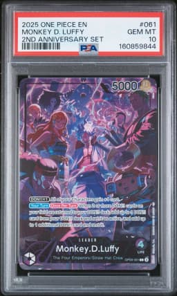2025 #061 Monkey D. Luffy PSA 10 One Piece English Version 2nd Anniversary Set