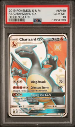 2019 #SV49 Full Art/Charizard GX PSA 10 Sun & Moon Hidden Fates