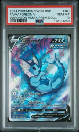2021 #181 Full Art/Vaporeon V PSA 10 Swsh Black Star Promo