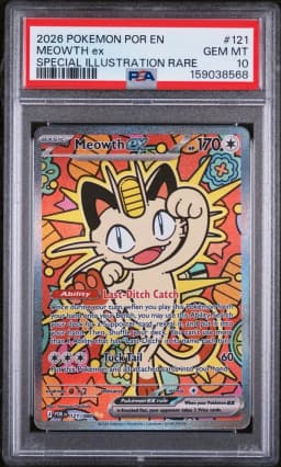 2026 #121 Meowth EX PSA 10 Por EN-Perfect Order