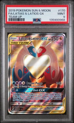 2019 #170 Full Art/Latias & Latios GX PSA 9 Sun & Moon Team Up
