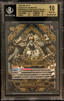 2025 #OP09093 Marshall.D.Teach GOLD SP/(3rd Anniversary Special Card) BGS 10 One Piece Card Game Legacy of the Master
