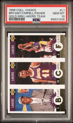 1996 #L1 Derek Fisher/Elden Campbell/Kobe Bryant PSA 10 Collector's Choice Lakers Team Set