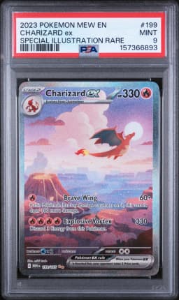 2023 #199 Charizard EX PSA 9 Mew EN-151