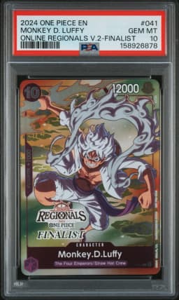 2024 #041 Monkey D. Luffy PSA 10 One Piece Online Regionals Pack 2024 Vol.2