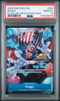 2025 #003 Buggy PSA 10 One Piece Championship 25-26 Top Player Pack