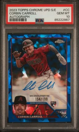 2023 #CC Corbin Carroll PSA 10 Topps Chrome Update Sapphire Edition Autograph