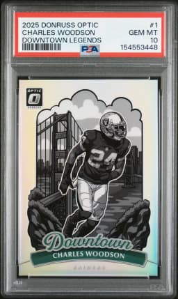 2025 #1 Charles Woodson PSA 10 Panini Donruss Optic Downtown Legends