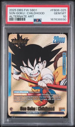2025 #FB06-025 Son Goku : Childhood PSA 10 Dragon Ball Super Card Game Fusion World Manga Booster 01