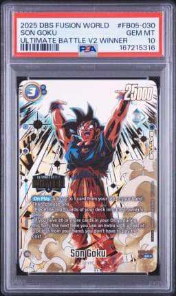 2025 #FB05-030 Son Goku PSA 10 Dragon Ball Super Card Game Fusion World Ultimate Battle Vol.2 Winner Prize