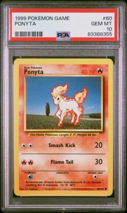 1999 #60 Ponyta PSA 10 Game