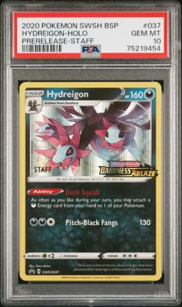 2020 #037 Hydreigon-Holo PSA 10 Swsh Black Star Promo