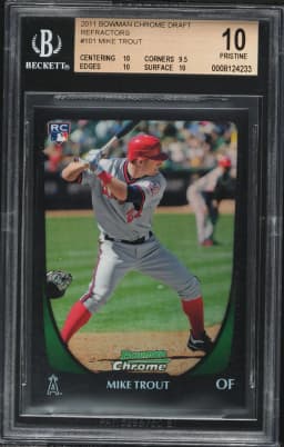 2011 #101 Mike Trout BGS 10 Bowman Chrome Draft Baseball