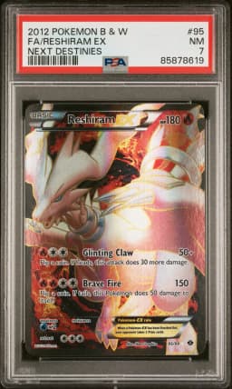 2012 #95 Full Art/Reshiram EX PSA 7 Black & White Next Destinies