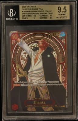 2025 #OP09004 Shanks GOLD SP/(3rd Anniversary Special Card) BGS 9.5 One Piece Card Game Carrying on His Will
