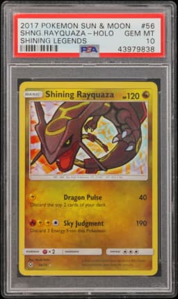 2017 #56 Shining Rayquaza-Holo PSA 10 Sun & Moon Shining Legends