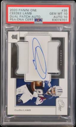 2020 #35 Ceedee Lamb PSA 10 Panini One