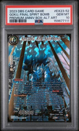 2023 #EX23-52 Son Goku, Final Spirit Bomb PSA 10 Dragon Ball Super Card Game Premium Anniversary Box