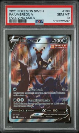 2021 #189 Full Art/Umbreon V PSA 10 Sword & Shield Evolving Skies