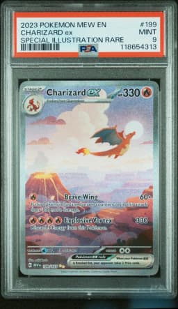 2023 #199 Charizard EX PSA 9 Mew EN-151