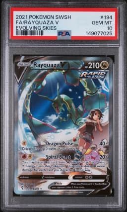 2021 #194 Full Art/Rayquaza V PSA 10 Sword & Shield Evolving Skies