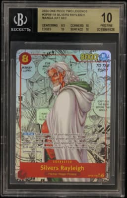 2024 #OP08118 Silvers Rayleigh MANGA ART SEC BGS 10 One Piece Card Game Two Legends