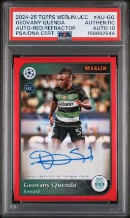 2024 #GQ Geovany Quenda PSA Topps Merlin UEFA Club Competitions Autographs