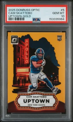 2025 #5 Cam Skattebo PSA 10 Panini Donruss Optic Uptown