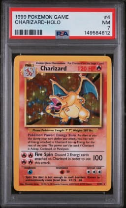 1999 #4 Charizard-Holo PSA 7 Game