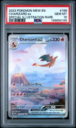 2023 #199 Charizard EX PSA 10 Mew EN-151