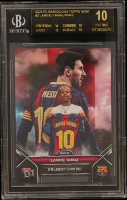 2025 #2 Lamine Yamal/76476* BGS 10 FC Barcelona Topps Now