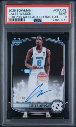 2025 #CPA-CL Caleb Wilson PSA 9 Bowman Chrome Prospect Autographs